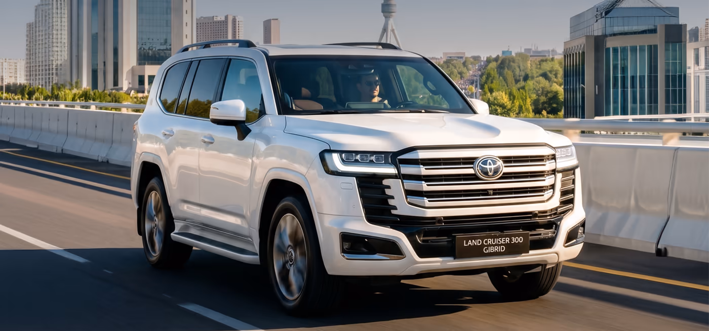 Toyota Land Cruiser 300 на городской улице Ташкента