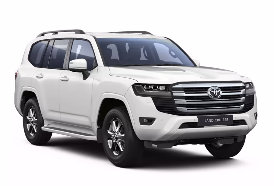 Toyota Land Cruiser 300 Элеганс спереди в три четверти